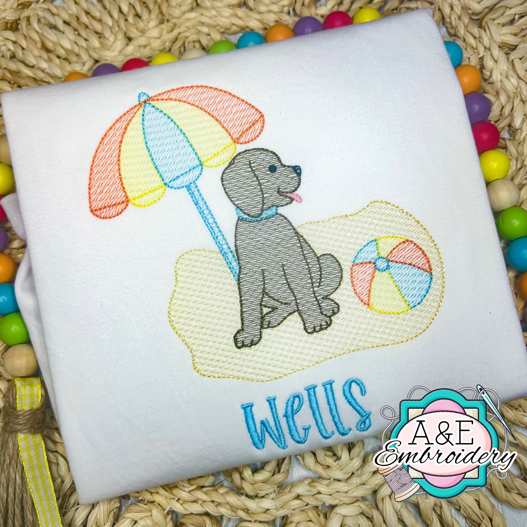 Boy’s Personalized Beach Puppy Shirt