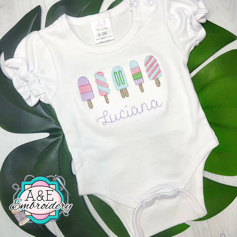 Embroidered Popsicle Onesie