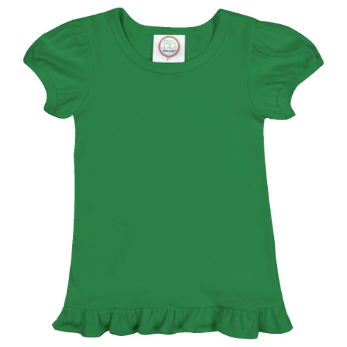 Multicolor Holiday Name on Green Ruffle Shirt