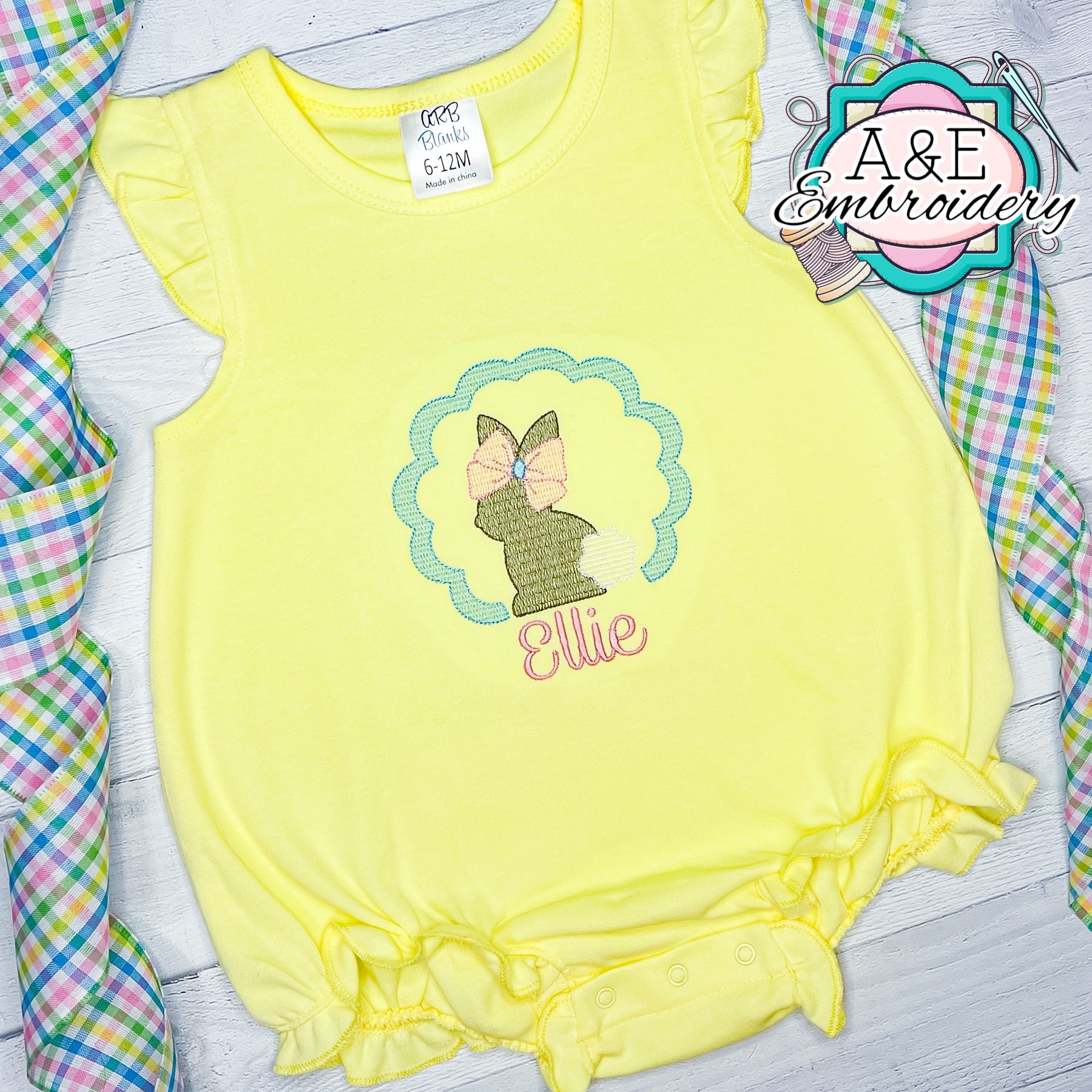 Colorful Scalloped Easter Bunny Bubble