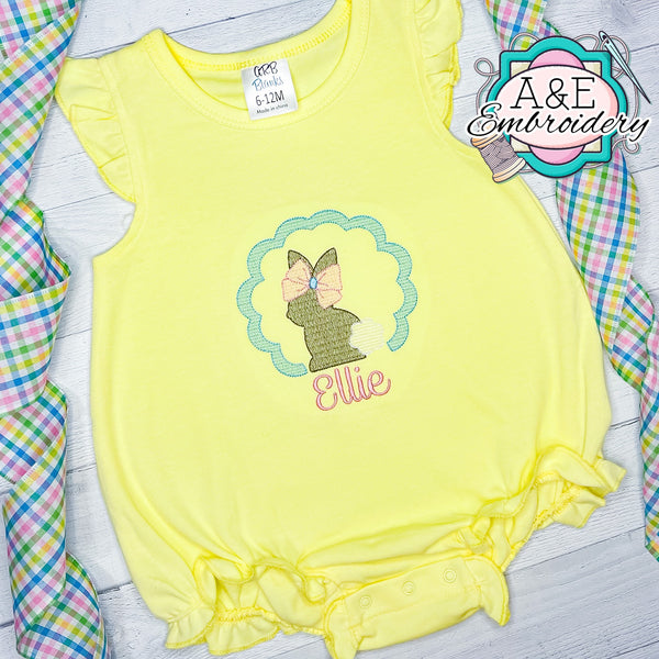 Colorful Scalloped Easter Bunny Bubble