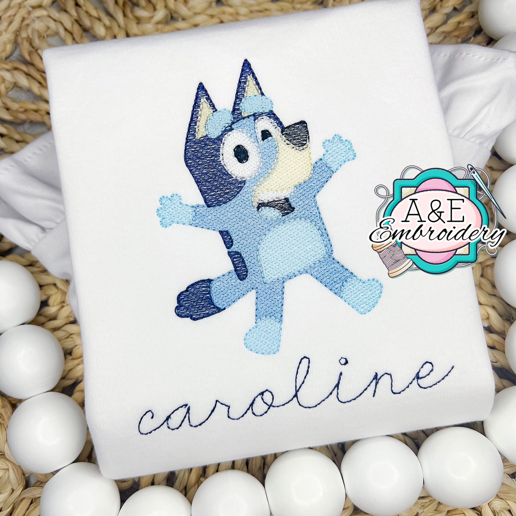 Blue Dog Personalized Ruffle Shirt